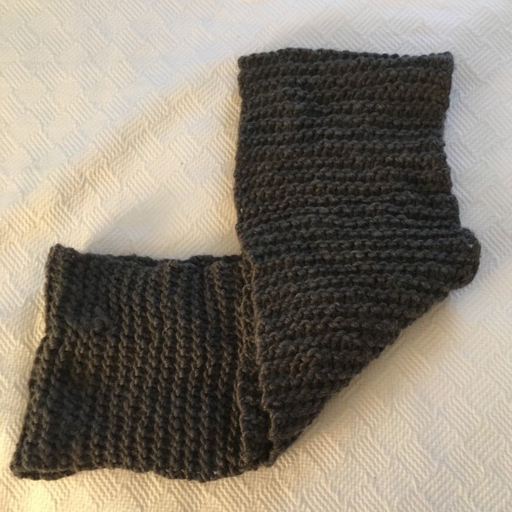 Hand knit wool infinity scarf